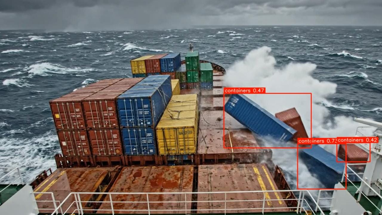 Container Port Anchorage Fire hit container ship in LA port towed to anchorage