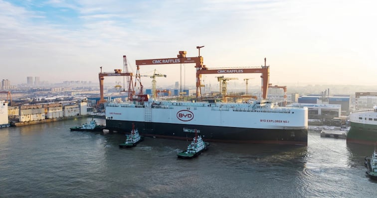 BYD’s first car carrier sets sail