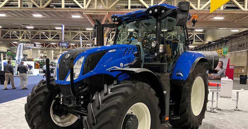 New Holland T6 tractor on display at Commodity Classic in 2022 New Holland T6 tractor on display at Commodity Classic in 2022