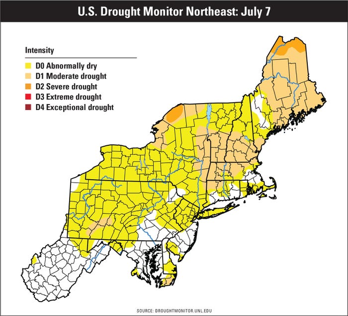 July 7, 2020 Northeast Drought Map