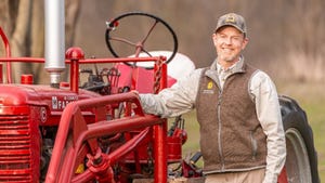 Andy McDowell with his 1948 Farmall C