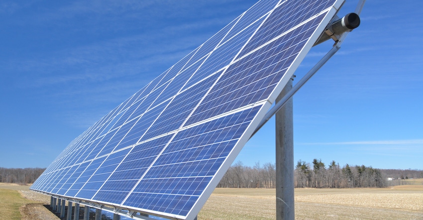 Close up of solar panels at Carey Cooper Farm