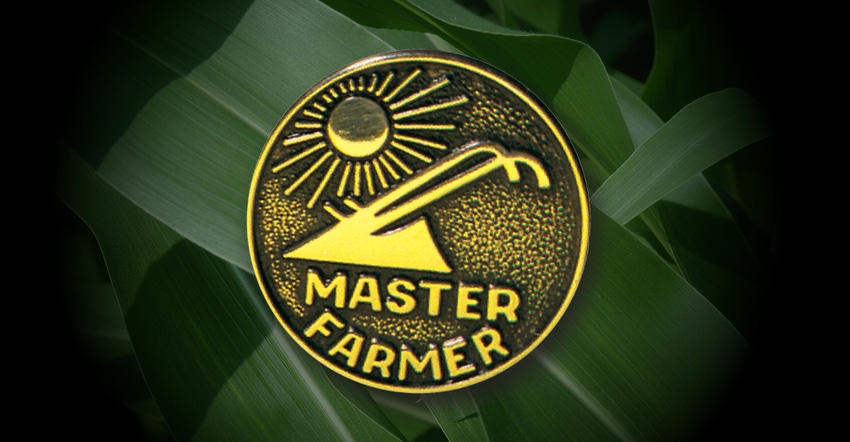 Master Farmer logo against green leaf background