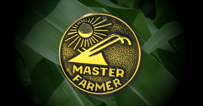 Master Farmer logo against green leaf background Master Farmer logo against green leaf background