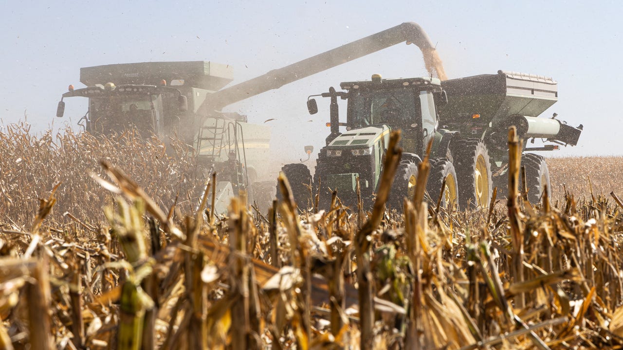 During harvest, data wirelessly flows back into the John Deere Operations Center