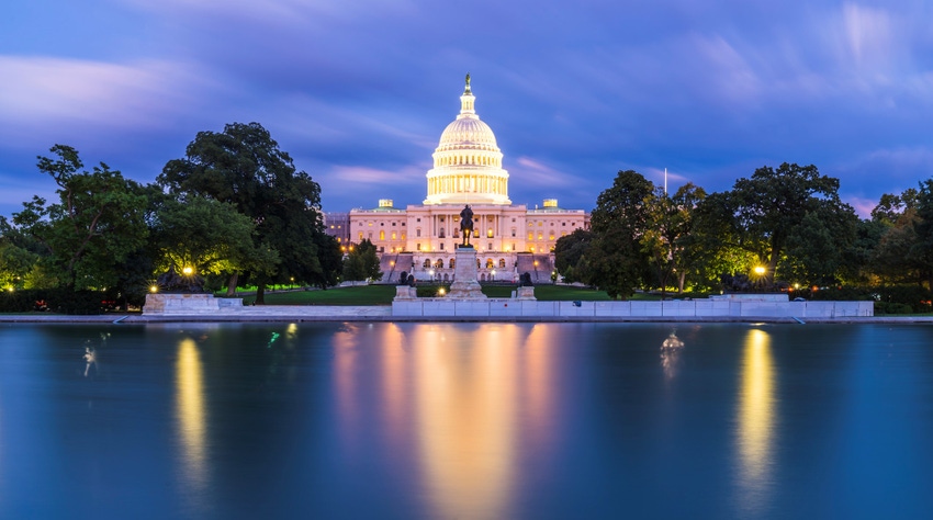 The U.S. Capitol in twilight