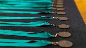 row of medals