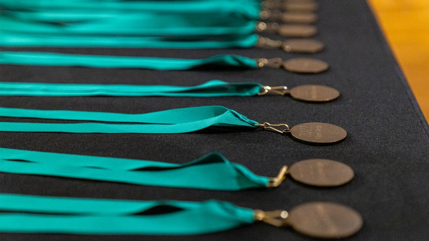 row of medals