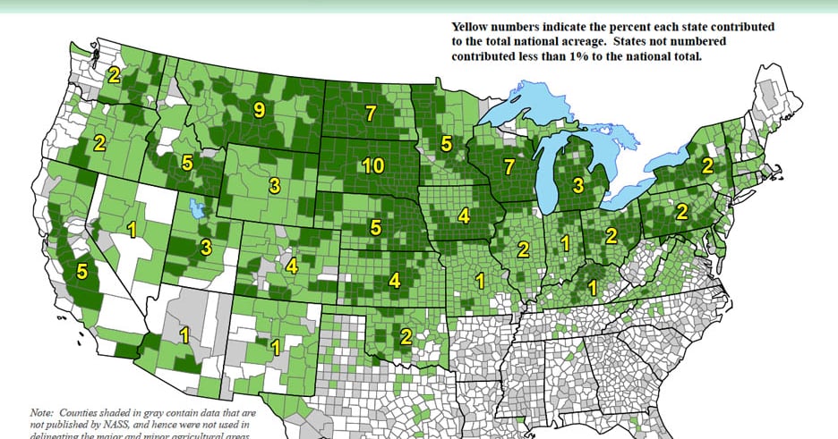 Where on the map are US crops grown? | Farm Progress