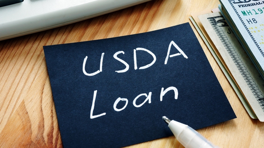 USDA loan written on chalk board USDA loan written on chalk board