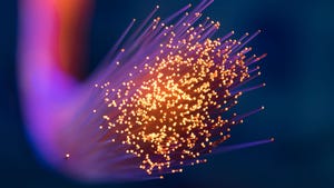 Close up of high-speed fiber optic cable