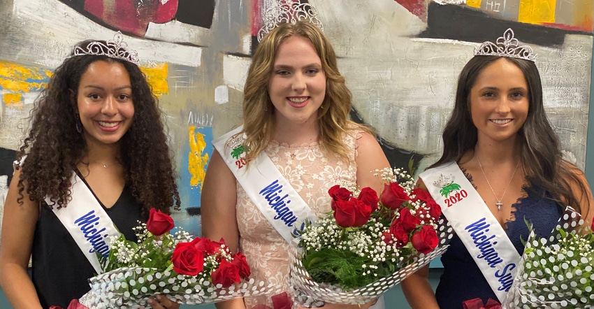 Michigan Sugar Co. Queen Shelynn Lavrack is joined by her attendants, Alayna Celestini of Macomb and Haley Bell of Bay City.