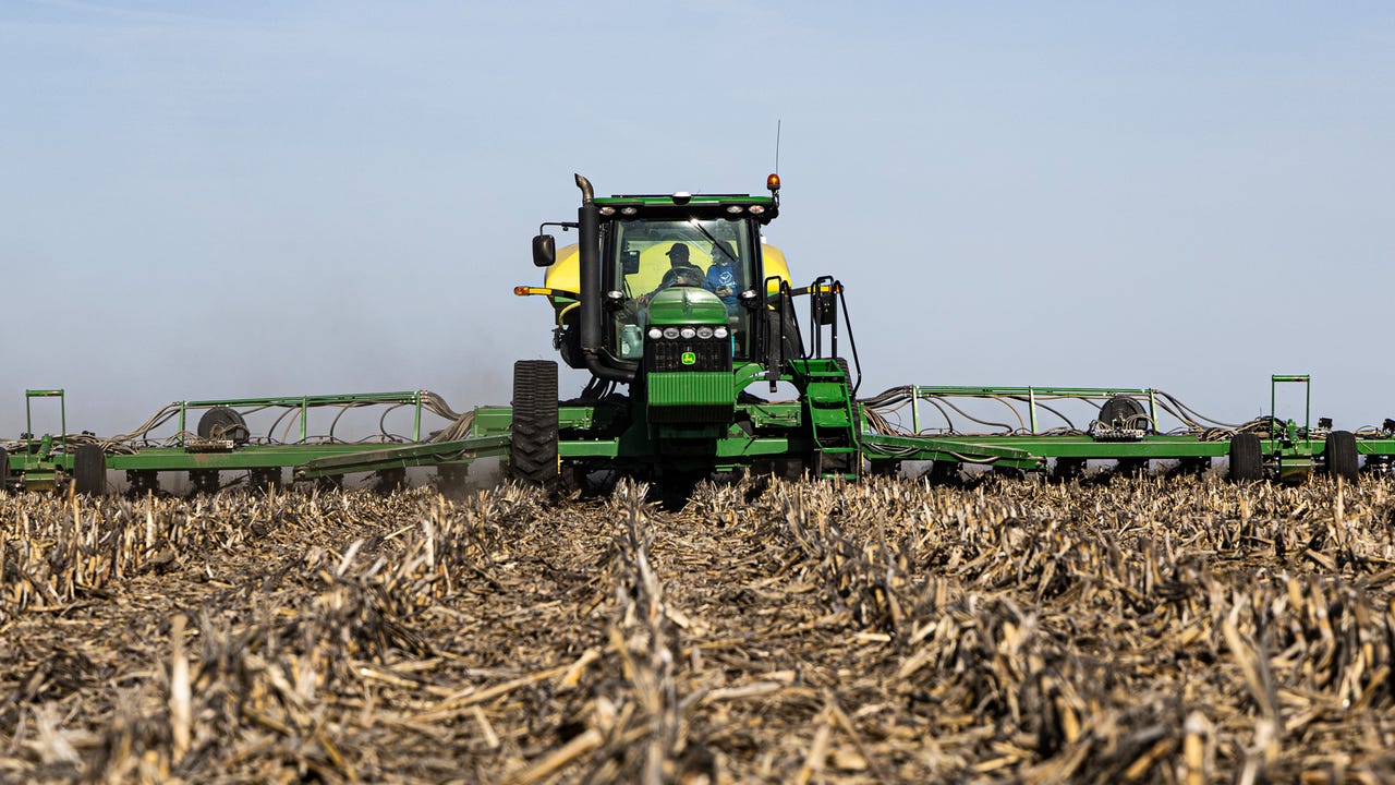 Combine in field at harvest time