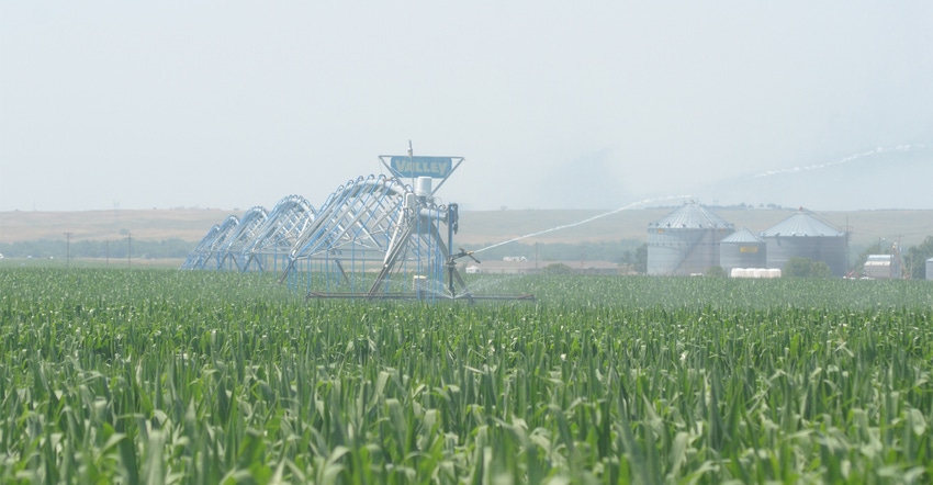Irrigation equipment in field.