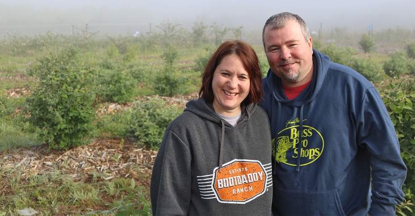 Teresa and Brandon Cothron, owners of B Berry Farms in Elkland, Mo.
