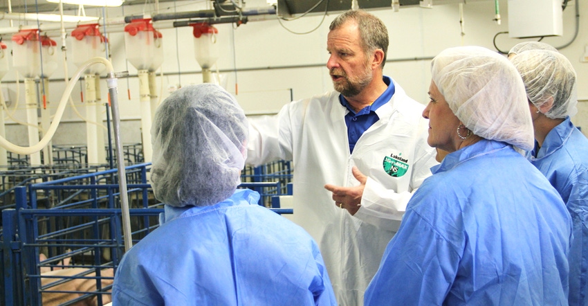 Bob Thaler, SDSU, leads a tour of facility
