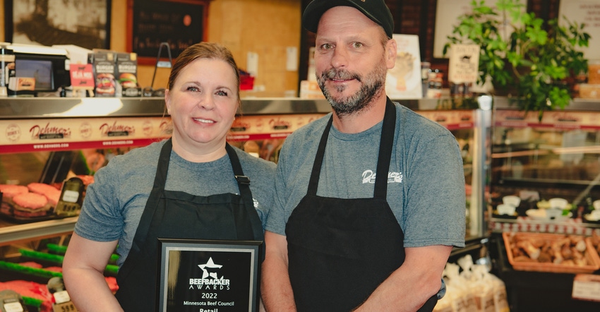 Amy and Tony Dehmer, owners of Dehmer’s Meat Market in St. Michael, Minn.