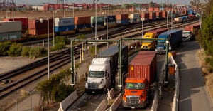 Container trucks and rail cars