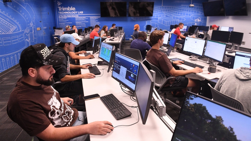 Ohio State students working in a computer lab