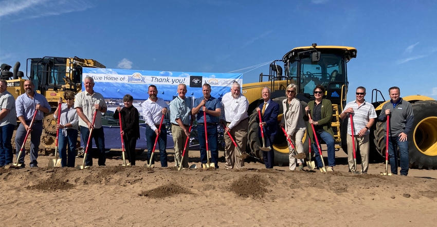 Dignitaries dig the first shovelfuls of dirt at the site of the future Hilmar Cheese Co. plant in Dodge City, Kan., on Sept. Dignitaries dig the first shovelfuls of dirt at the site of the future Hilmar Cheese Co. plant in Dodge City, Kan., on Sept.