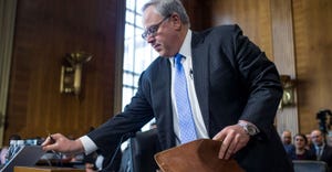 David Bernhardt arrives before testifying during a Senate Energy and Natural Resources Committee confirmation hearing on Marc