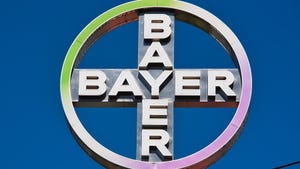 Bayer logo on sign