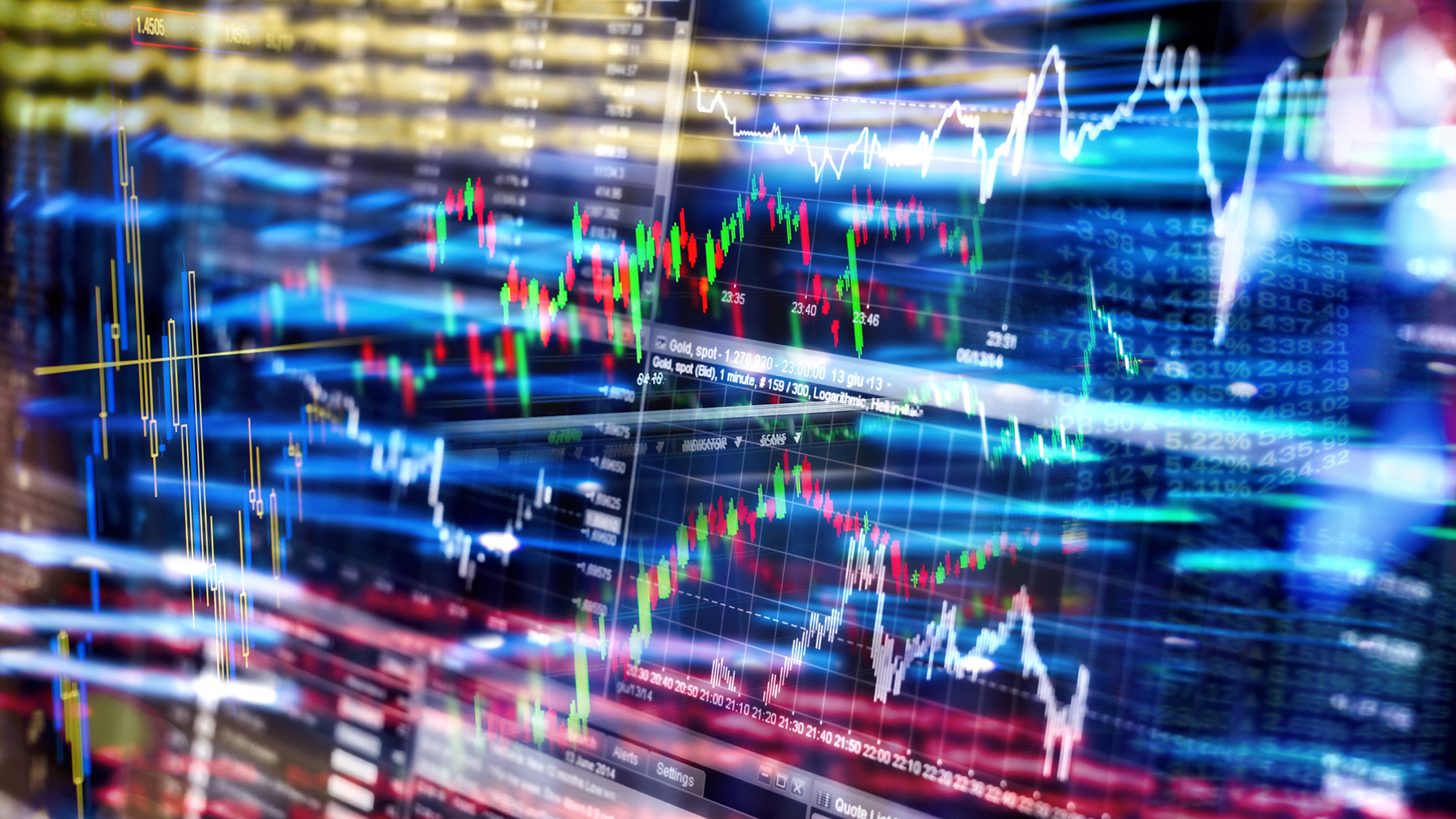 Volatile markets on LED screen