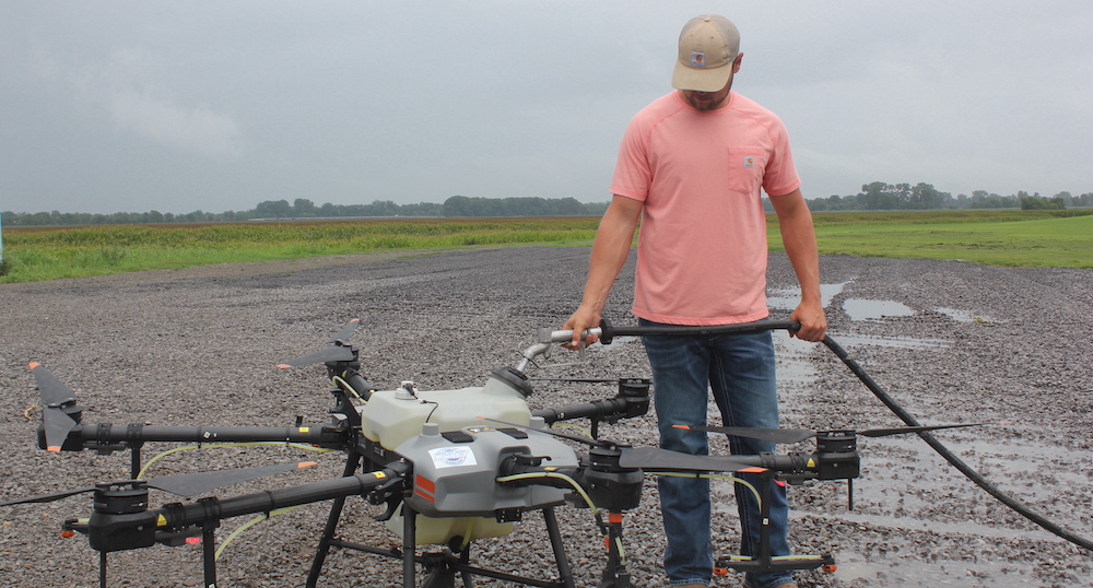give Sved damper Agricultural drone spraying taking off | Farm Progress