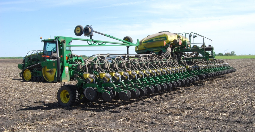 Planter in field