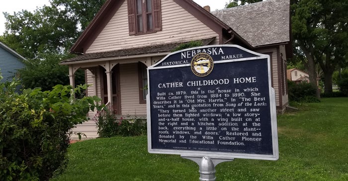 Willa Cather’s family childhood home