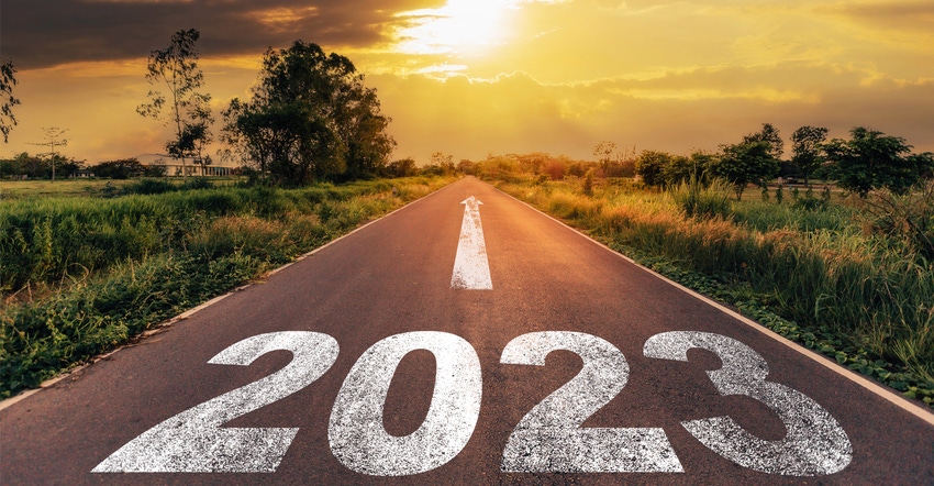 Asphalt road with 2023 on it