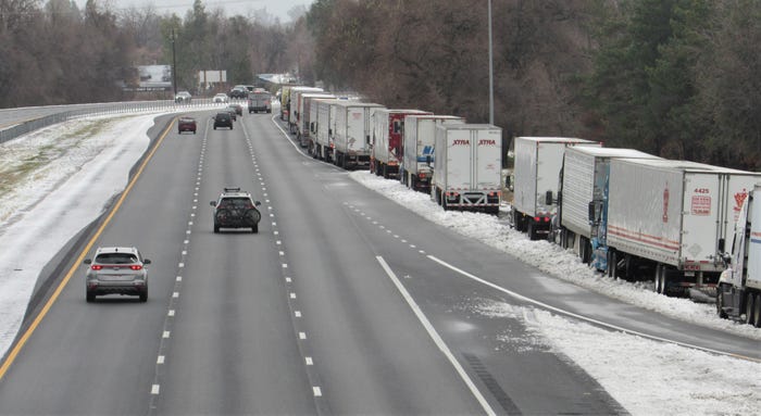 Trucks along Interstate 5