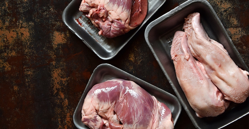 Heart and tongue before cooking