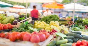 colorful fruit and vegetable farmers market