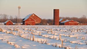 snow-covered farm field