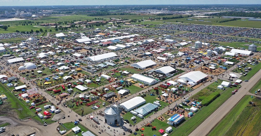 aerial view of Farm Progress show grounds. aerial view of Farm Progress show grounds.