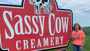 Alice in Dairyland Ashley Hagenow visits Sassy Cow Creamery near Columbus, Wis. 