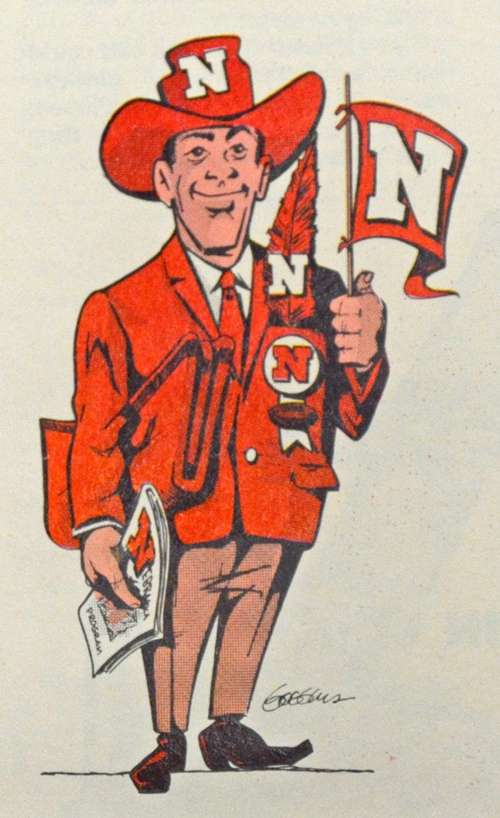 Although never an official mascot, Harry Husker became a staple at Husker football games for about four years