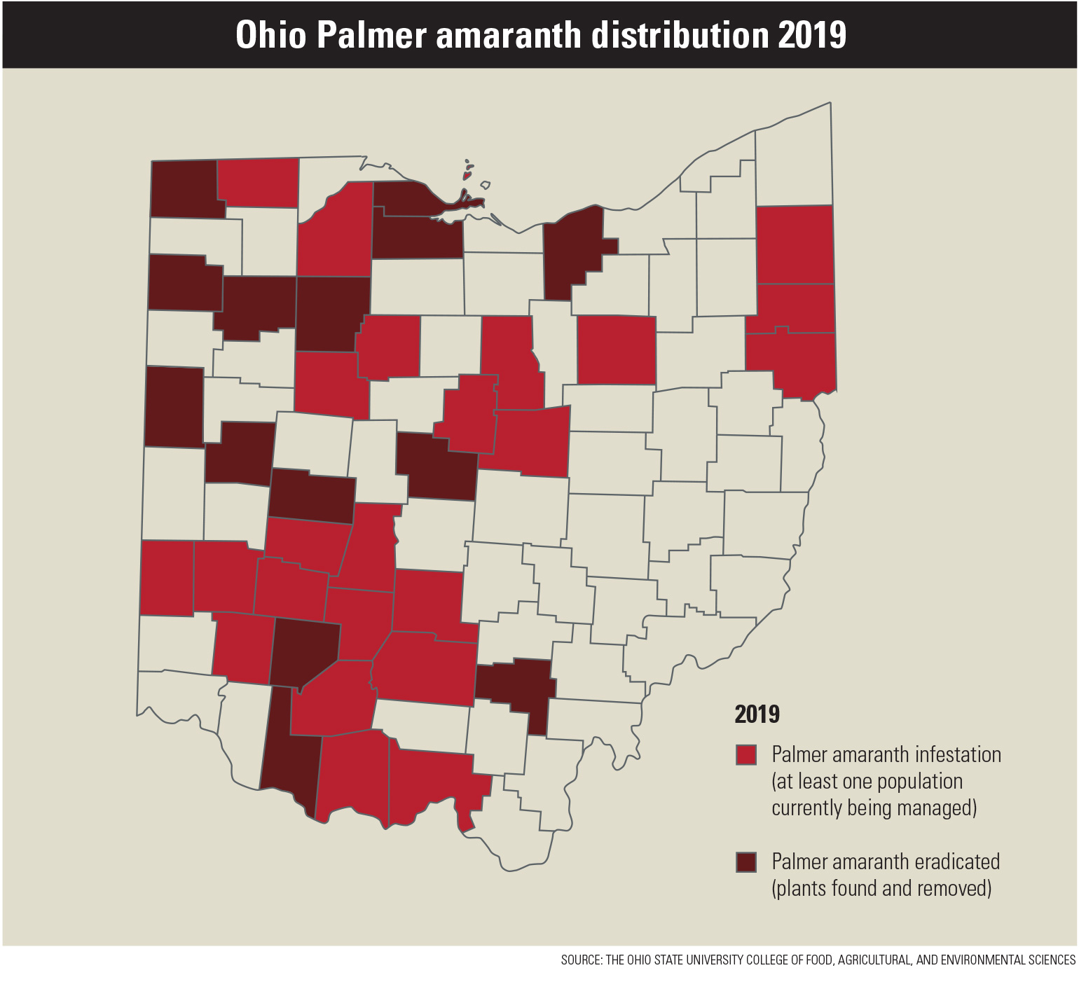 Maps show waterhemp, Palmer amaranth distribution