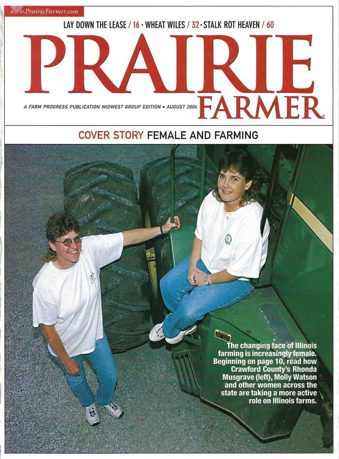 2004 cover of Prairie Farmer magazine featuring two women farmers