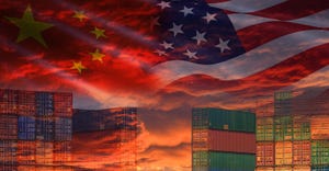 USA and China trade war economy conflict tax business finance money / United States raised taxes of goods from China on Conta