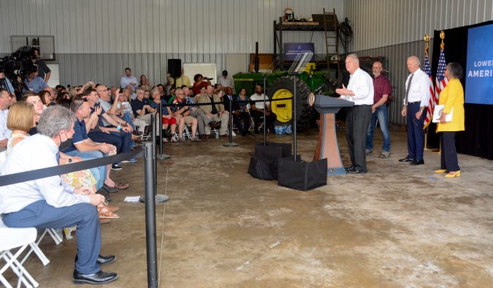 President Biden speaks to farmers in Kankakee, IL