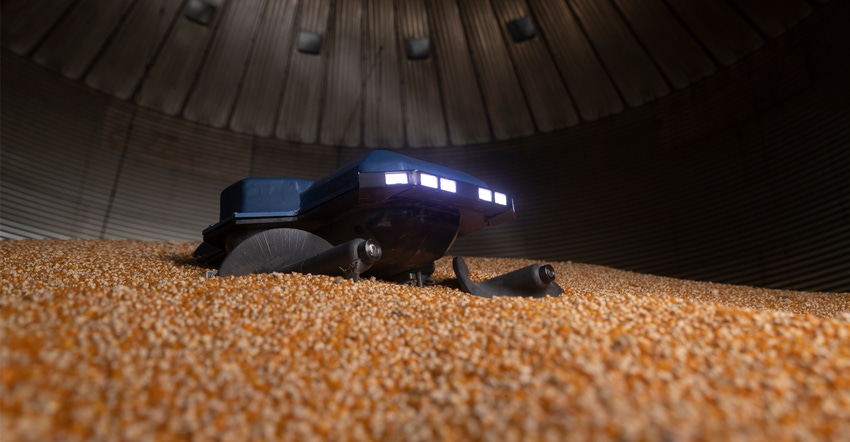 The Grain Weevil grain bin safety and grain management robot