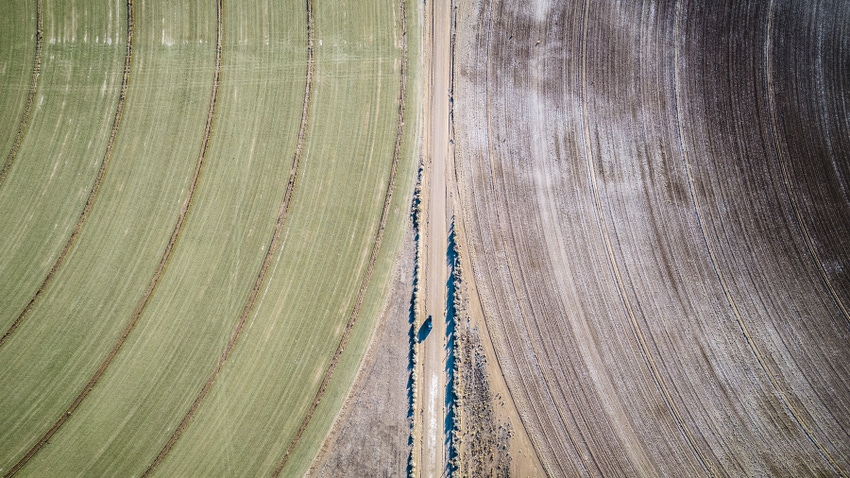Aerial view of agricultural cropland Aerial view of agricultural cropland