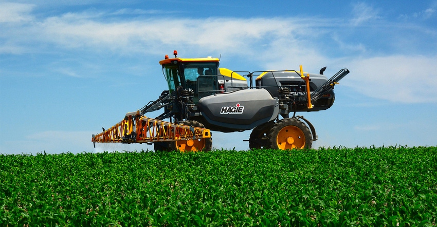 pesticide being applied in field
