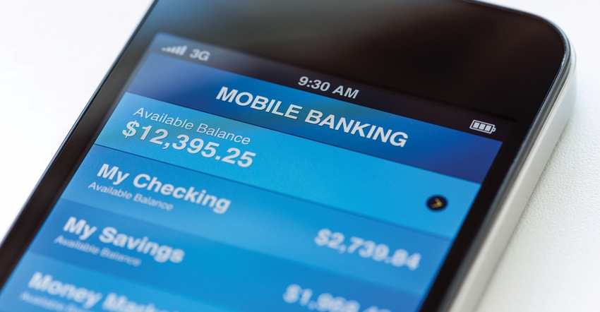picture of banking app on smartphone