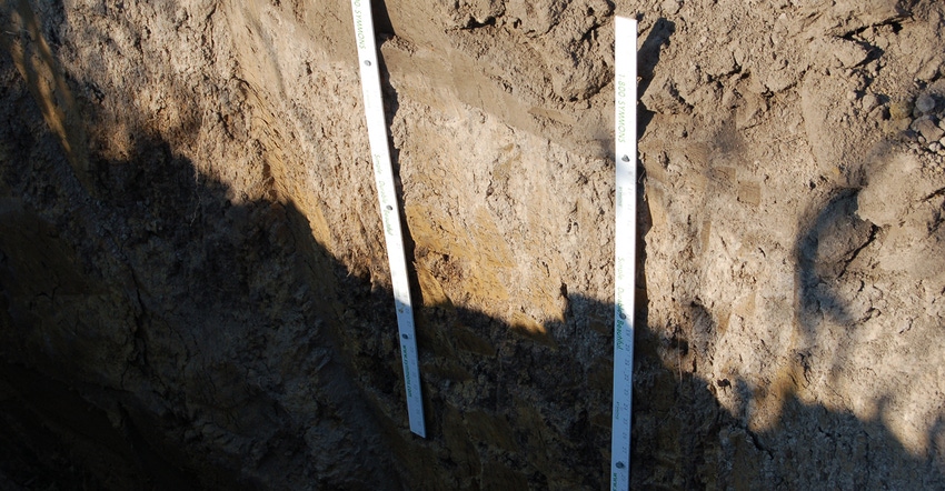 soil pit showing different layers
