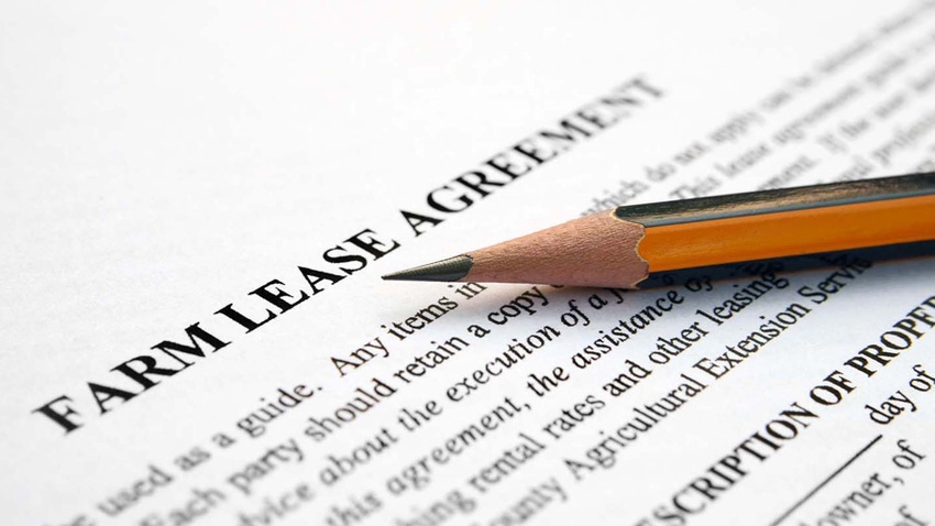 Farm lease agreement with pencil