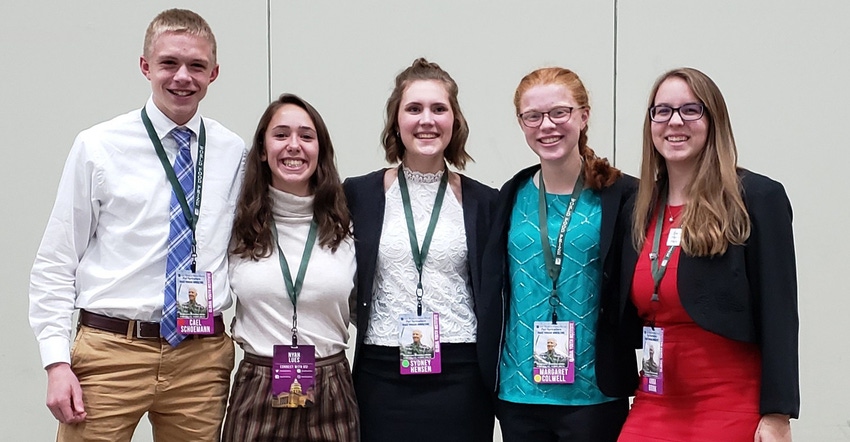 Cael Schoemann, Nyah Lues, Sydney Hensen, Margaret Colwell, Anna Brink at World Food Prize Global Youth Institute 