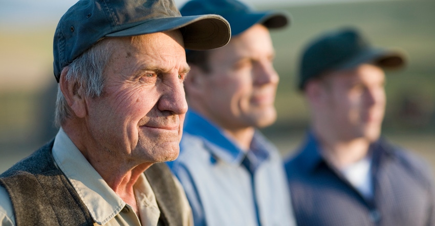Three generations of wheat farmers Three generations of wheat farmers